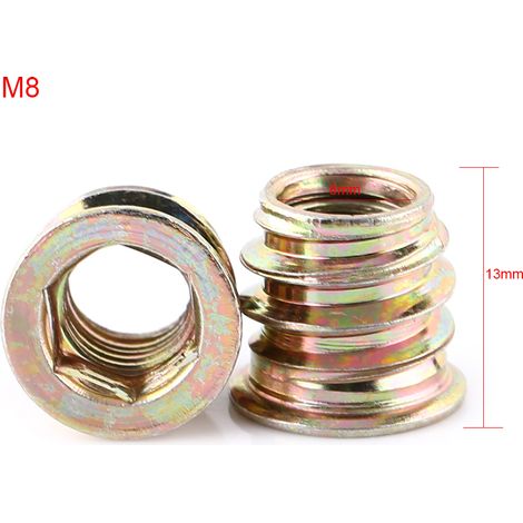 Écrous à sertir filetés en acier au carbone zingués, forme hexagonale à empreinte (M8 x 13mm) (1/2)