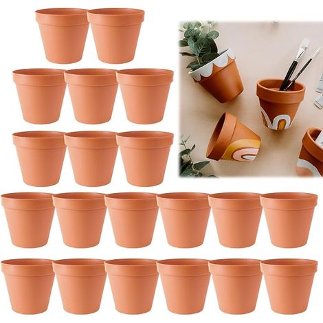 20 x Flower Pots, Terracotta Small Flower Plant, Mini Terracotta Plant Pots with Drainage Hole, for Indoor and Garden (4.8 x 4 cm) (1/5)