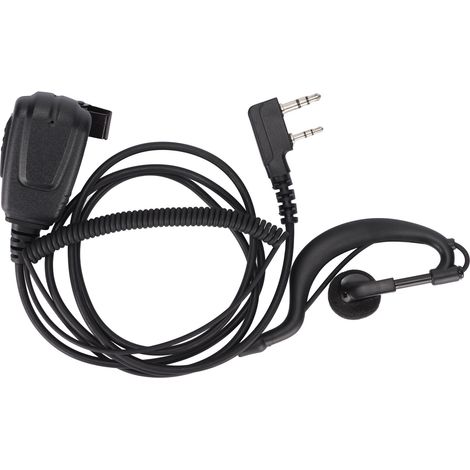 Oreillette pour Talkie-Walkie à Connecteur 2 Broches, Son Clair, Câble Spirale, Écouteur Radio Bidirectionnelle avec Micro PTT pour Kenwood (1/5)