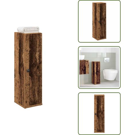 vidaXL Meuble de salle de bain avec porte-rouleau vieux bois