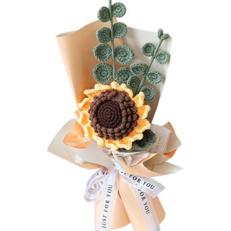 1 bouquet de fleurs au crochet, roses et tulipes, fait main en coton au lait, pour Noël Saint-Valentin Fête des Mères (1/5)