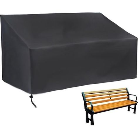 Telo di copertura per sedia da giardino - Impermeabile 210D - Copertura per panca/salotto a 3 posti - Nero - 1636689 cm (1/3)