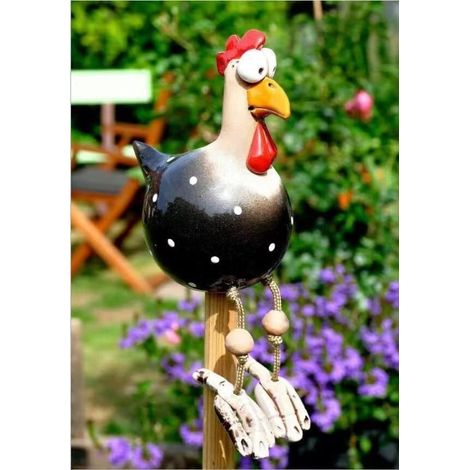 1 Statue de jardin, Poule en résine, Design humoristique, Figurine animalière, Pour extérieur et bureau