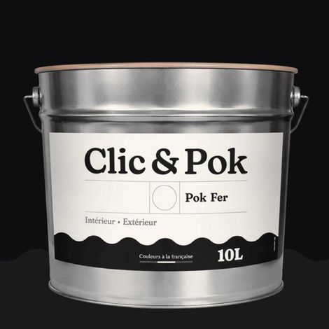 Peinture Fer Antirouille – Métal Extérieur Intérieur, Satinée, Protection Rouille - 10L - RAL 9005 - Noir foncé