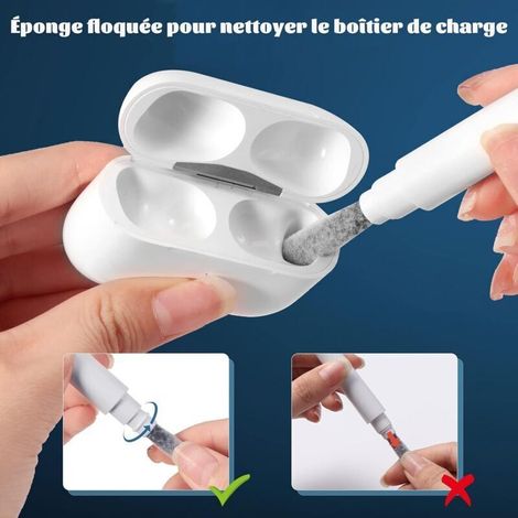 Pour Nettoyeur Airpods,Kit Nettoyage Airpods Vec Brosse Et Embout MéTal,Gadget Portable pour Nettoyage Airpods,AméLioration De La Qualité Sonore Nettoyant Airpods,Nettoyage en Profondeur Airpods (1/4)
