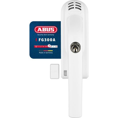 Poignée de Fenêtre Verrouillable FG300A AL0125 - Avec Cylindre Poussoir et Fonction d'Alarme, à Verrouillage Identique - Niveau de Sécurité 7 - 71899 - Blanc (1/5)