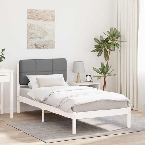 Estructura de Cama con Cabecera Tapizada Gris Claro