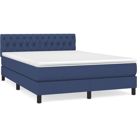 Maison Exclusive - Boxspringbett mit Matratze Blau 140x190 cm Sto