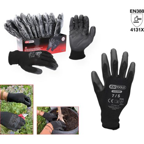 Gant maille fine MICRO KS Tools, noirs, 12 paires 7 12 pièces (1/5)