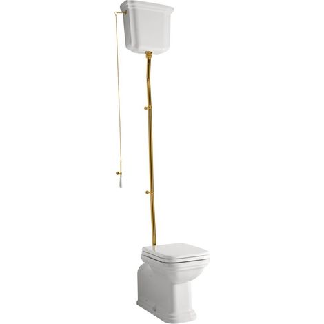 WALDORF Cuvette WC avec réservoir d'eau, S-Trap/P-Trap, blanc-bronze