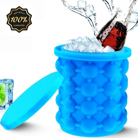Portable 2 in 1 Large Silicone Ice Bucket Mold with Lid Space Saving Ice Cube Create Maker Tools for Kitchen Party Barware (1/5)