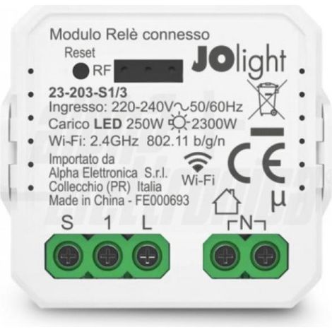 Alpha elettronica modulo rele' configurabile smart 230v wi-fi 23-203-s1/3