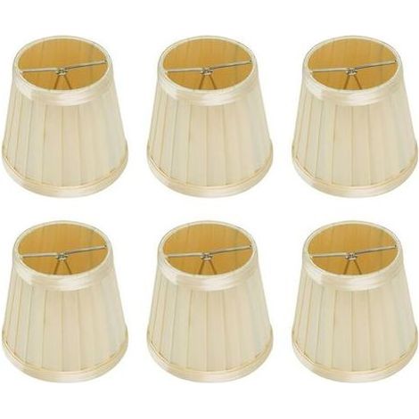 Petit abat-jour, abat-jour en tissu, cache-abat-jour, mini-abat-jour, lot de 6 petits abat-jour à pince pour lustre, lustre, 8,5 x 12 x 11 cm (1/4)