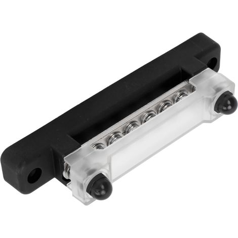 Bloc de distribution électrique 48 V 150 A à 6 bornes avec couvercle, goujons M6 et vis M4 pour voiture, camping-car, caravane, bateau, noir (1/5)