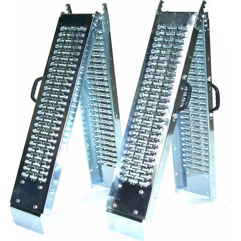 1 Paar Stahl Auffahrrampe 180cm 400kg klappbar 06059 Laderampe Auffahrschiene (1/5)