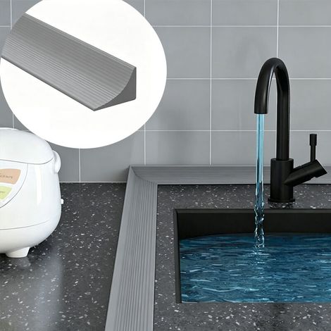 Joint Silicone Etanche Autocollant 1.5cmx2.5cmx2M Anti Moisissure Cuisine Evier Lave Vaisselle Salle de Bain Lavabo Plan de Travail Bande Etanche (1/5)