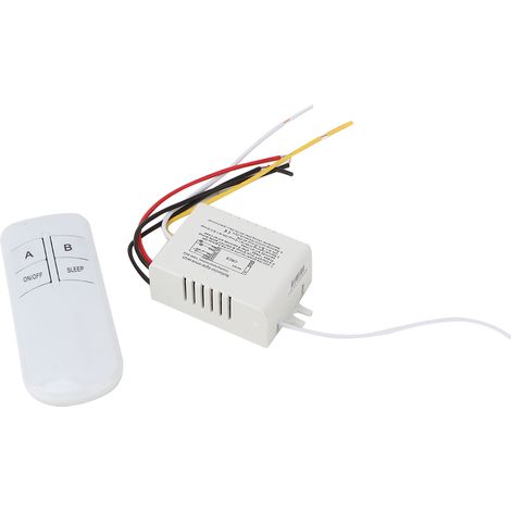 Interrupteur à distance sans fil numérique 220 V avec récepteur et émetteur pour éclairage mural (2 positions marche/arrêt).