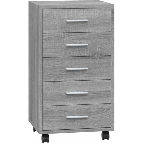 Meubles de Rangement,Armoire à tiroirs avec roulettes Sonoma gris Bois d'ingénierie CFW846075 (1/5)