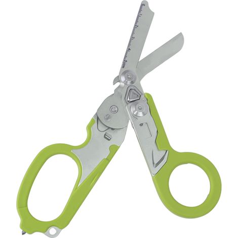 Ciseaux de Secours Pliants en Acier Inoxydable, Multifonctionnels pour Camping et Urgence - Vert (1/5)