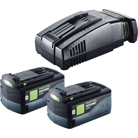 Festool Energie Set 2x BP 18 Li 5,0 HP-ASI HighPower Akkupack 18 V 5,0 Ah ( 2x 578519 ) + SCA 16 Ladegerät ( 576953 )