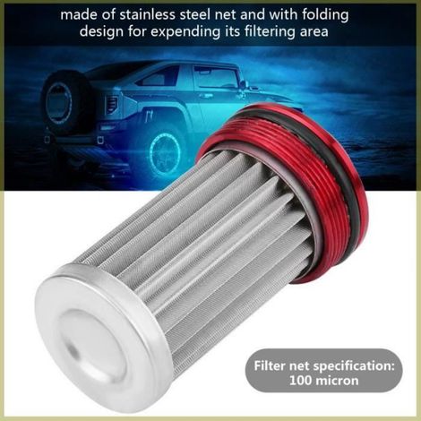 Cocosity Filtre à carburant Filtre à essence en ligne universel à haut débit en aluminium AN6 de 100 moto coffret Noir Rouge (1/4)