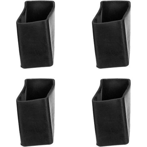Set mit 4 Trittleiter-Fußschonern, Schutzmatten für Leiterfüße – 4,00 x 3,50 x 2,50 cm – Schwarz (1/3)