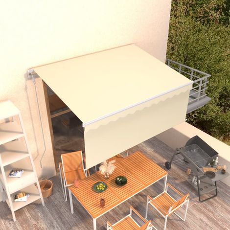 Toldo retráctil automático con persiana crema 3,5x2,5m