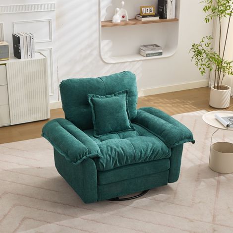 Sillón giratorio 360 tapizado verde OKMYHOME (1/5)