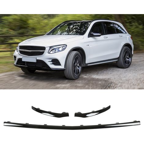 Ensemble de garnitures inférieures de pare-chocs avant (noir brillant, surdimensionné) pour Mercedes-Benz GLC-Class X253 AMG Line Facelift (2016-2019)