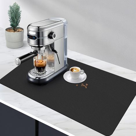 Tapis d'égouttement absorbant pour vaisselle, machine à café, 60 x 30 cm, noir, et tapis antidérapant pour cuisine, évier et salle de bain (1/5)