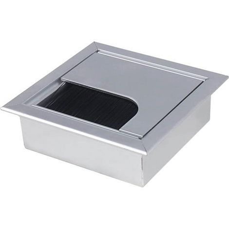 Rectangular hole cover 160 mm in aluminium alloy (silver 80 mm x (1/5)