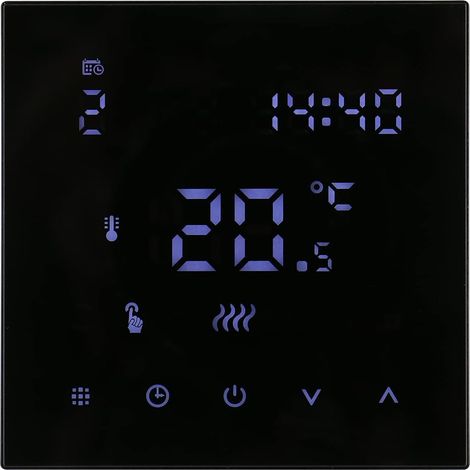 Thermostat Programmable WG607 - Spécifique Chauffage au Sol Hydraulique (3A) - Écran LCD avec Touches Tactiles - AC 230V - Compatible Boîtier Rond Standard 60mm (1/5)