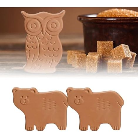 Lot de 2 botes de conservation pour sucre brun en forme d'animal - Utilisations multiples pour conserver les aliments et l'eau pendant le stockage - Réutilisables (marron-D) (1/5)