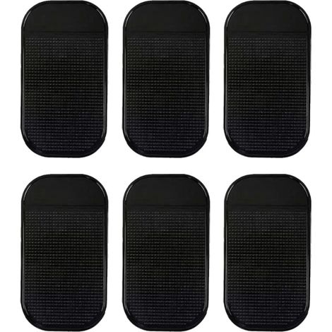 Tapis Anti-Dérapant - Gel Nano PU Autoadhésif Lavable Réutilisable - Pour Tableau De Bord Voiture Téléphone Clés Lunettes - 14 x 8 cm - Lot de 6 (1/5)