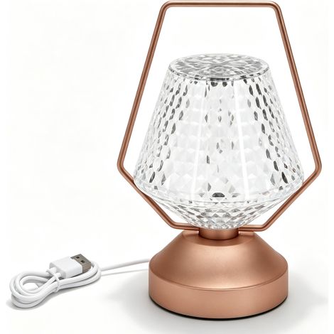 Lampe d'Ambiance Portable Rose Or 1W – Température 2700-6500K, Veilleuse Rechargeable USB, Design Tendre et Romantique pour Chambre et Voyage (1/4)