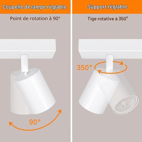 Pack of Swivelling Ceiling Light Spotlights White Spots (1/3)