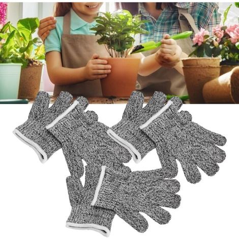 3 paires de gants résistants aux coupures pour enfants Gants de protection de sécurité pour le travail des enfants pour le jardinage (1/5)