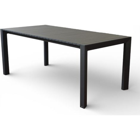 Tavolo allungabile rettangolare con struttura in alluminio antracite 182x90xH75 cm Nasvill