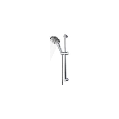Barre Douche 60 cm, Colonne de Douche avec Pommeau de Douche, Douchette à Main avec 6 Types de Jets et Tuyau de 1.6 m, Chromé