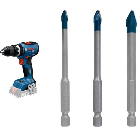 Perceuse-visseuse sans fil 18V System GSB 18V-65 (moteur sans balais, longueur de tête 175, sans batterie/chargeur) + 3xCoffrets de forets EXPERT HEX-9 Hard Ceramic (Ø 5-8 mm)