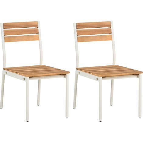 Gartenstuhl 2er Set CORRICELLA Akazienholz Braun (1/5)
