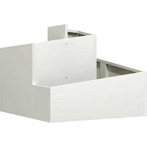 Pot de fleurs blanc pour jardin, 60 x 60 x 50 cm, acier laminé à froid (1/5)