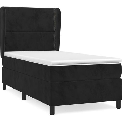 Maison Exclusive - Boxspringbett mit Matratze Schwarz 90x200 cm S (1/5)