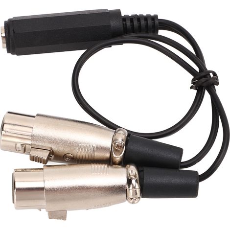 Câble adaptateur répartiteur audio XLR double femelle 6,35 mm (1/4") à 3 broches, longueur 30 cm (1/5)
