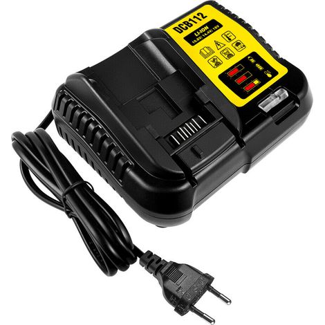 Powerwings – Chargeur rapide Dewalt DCB115 DCB112 DCB105 18V 20V – Compatible avec DCB180 DCB181 DCB182 – 4A pour charge efficace