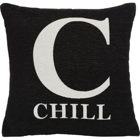 Premier Housewares Words 'Chill' Black Cushion (1/4)