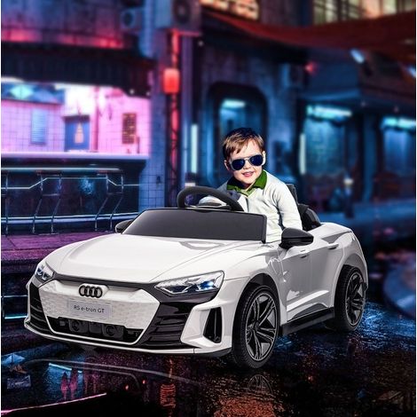 Auto elettrica per bambini Audi RS e-tron GT con telecomando, cintura, bianca DESVIAE (1/5)