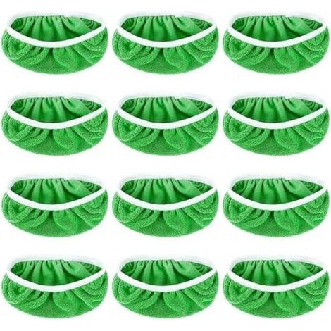12 Pièces Chiffons De Sol Humides pour Swiffer, Lingettes Humides RéUtilisables en Tissu en Velours de Corail Verte, SerpillièRe Humide Et SèChe en Microfibre, AdaptéEs à Tous Types De (1/5)