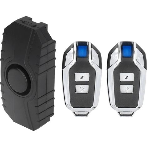 Alarme Antivol sans Fil pour Vélo, Moto et Voiture Électrique - Détecteur de Vibration avec Télécommande et Sirène Haute Puissance (Modèle Noir) (1/5)