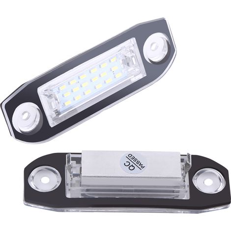 Qiilu 2x Auto-LED-Kennzeichenbeleuchtung für S40 S60 S80 XC60 XC70 XC90 Q6r345.
